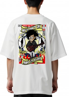 Pop Culture - Oversized T-Shirt Robert Smith The Cure Pop Culture White