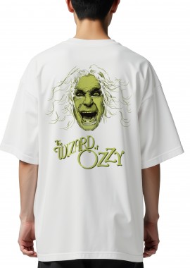 Rock Avenue - Oversized T-Shirt The Wizard Of Ozzy Rock Avenue White