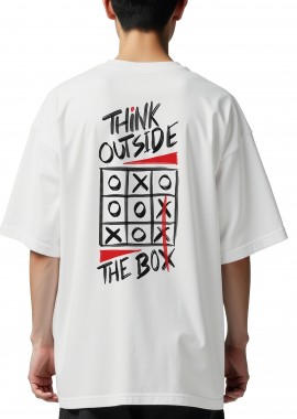 Pop Culture - Oversized T-Shirt Think Outside The Box White Pop Culture White