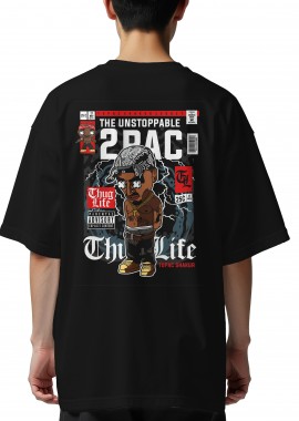 Pop Culture - Oversized T-Shirt Tupac Pop Culture Black
