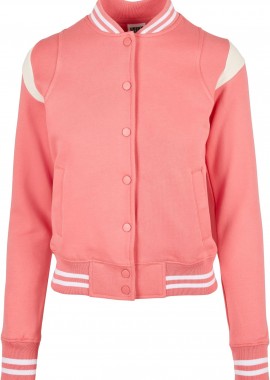 Urban Classics - Ladies Inset College Sweat Jacket Urban Classics TB2618-02923 palepink/whitesand