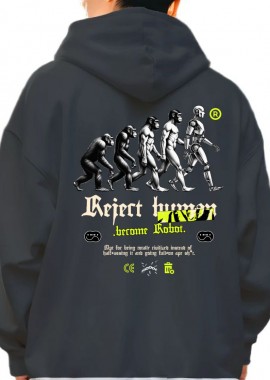 Pop Culture - Hoodie Reject Human Pop Culture Black