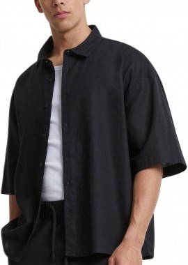 Urban Classics - Πουκάμισο Boxy Cotton Linen TB6608 Urban Classics Black