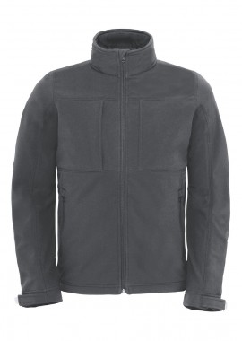 B & C - Ανδρικό Μπουφάν Hooded Softshell JM950 B&C Outerwear Dark Grey