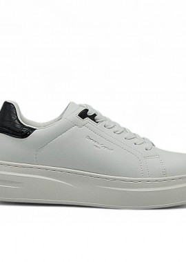 Renato Garini - Ανδρικά Sneakers Renato Garini Daves-111 Λευκό Μαύρο Κροκό V5700117375N
