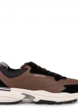 Tommy Hilfiger - Ανδρικά Δερμάτινα Sneakers Tommy Hilfiger FM0FM05331 GV0 Καφέ